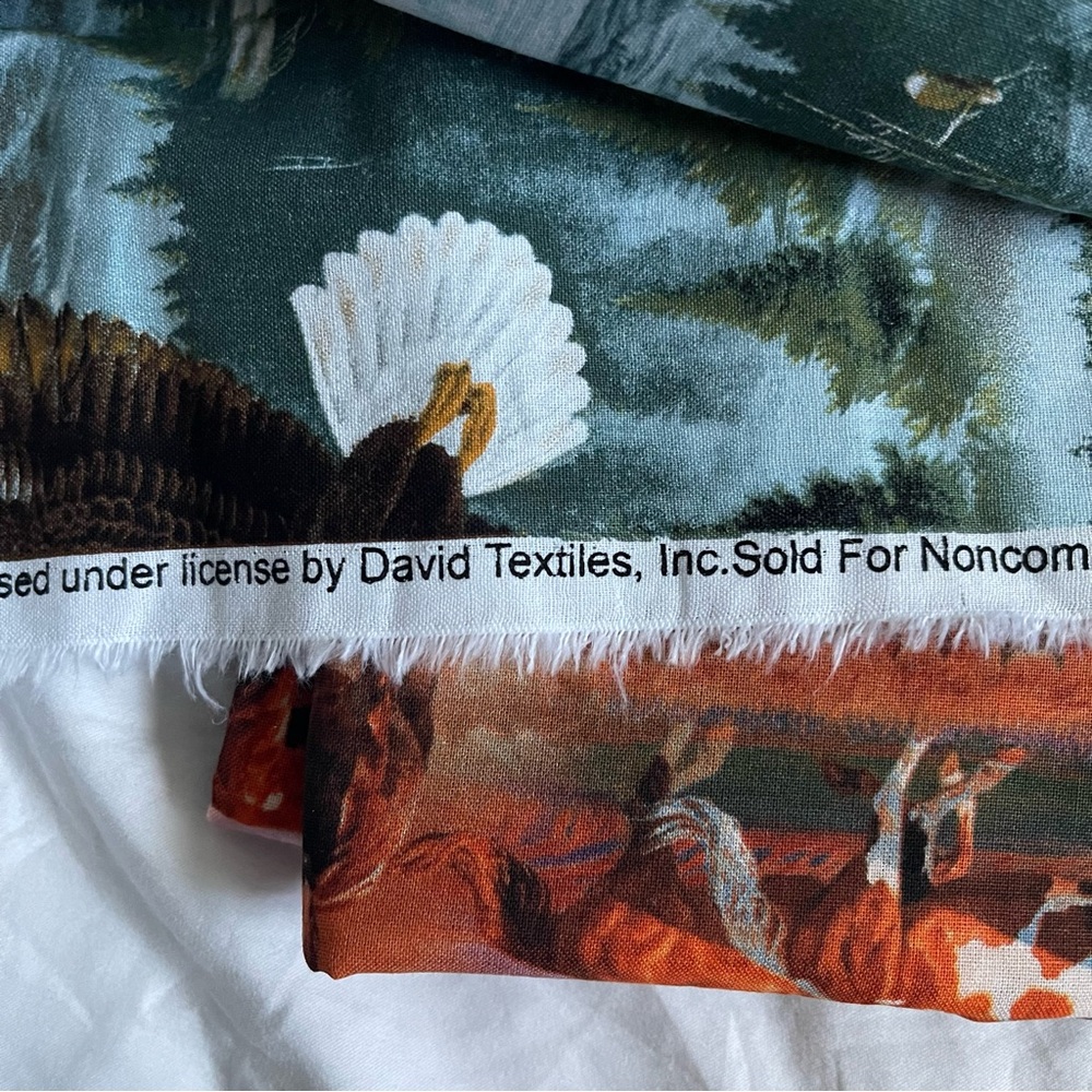 ✨$5 OFF BUNDLE✨ Novelty Fabric Eagle Equestrian Remnants Craft Sewing Quilting - Picture 5 of 10
